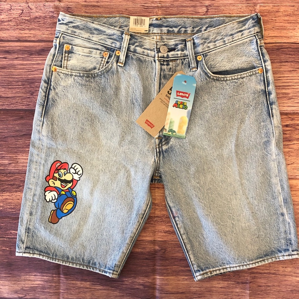 Rare Levi’s X Nintendo Super Mario Jean Shorts.